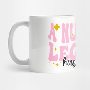 A nursing legend has retired - Funny Groovy Pink Design For Retired Nurse Mug